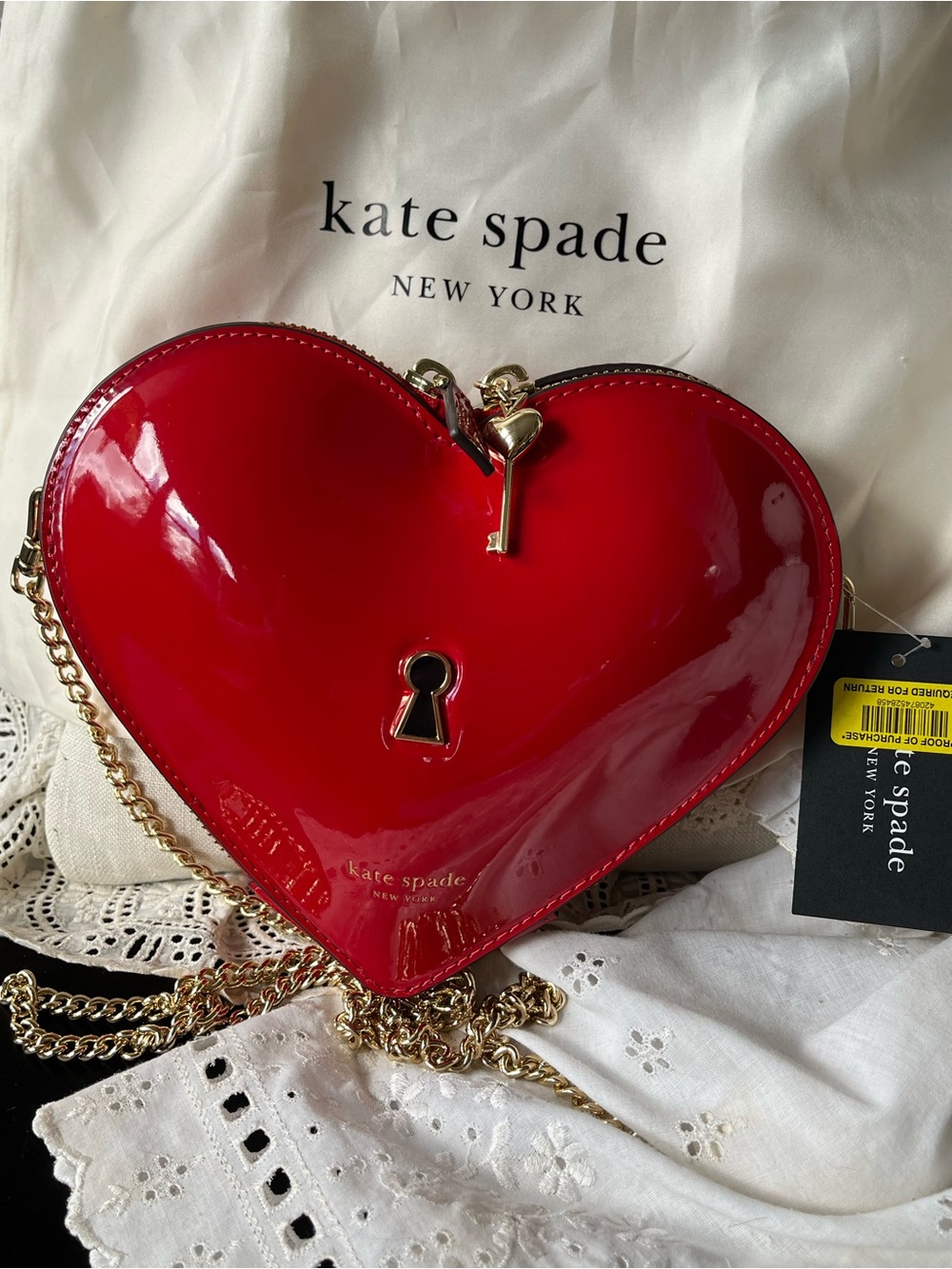 Kate Spade ♠️ Key To My Heart Bag, Retired Rare NWT ❤️🔑 - Picture 9 of 11